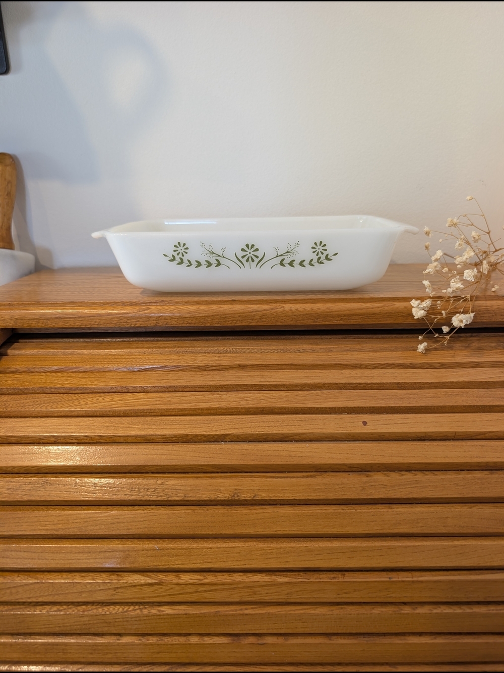 Vintage Corning Ware “Spring Blossom Green” Rectangular Casserole Dish